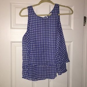 Blue checkered tank top